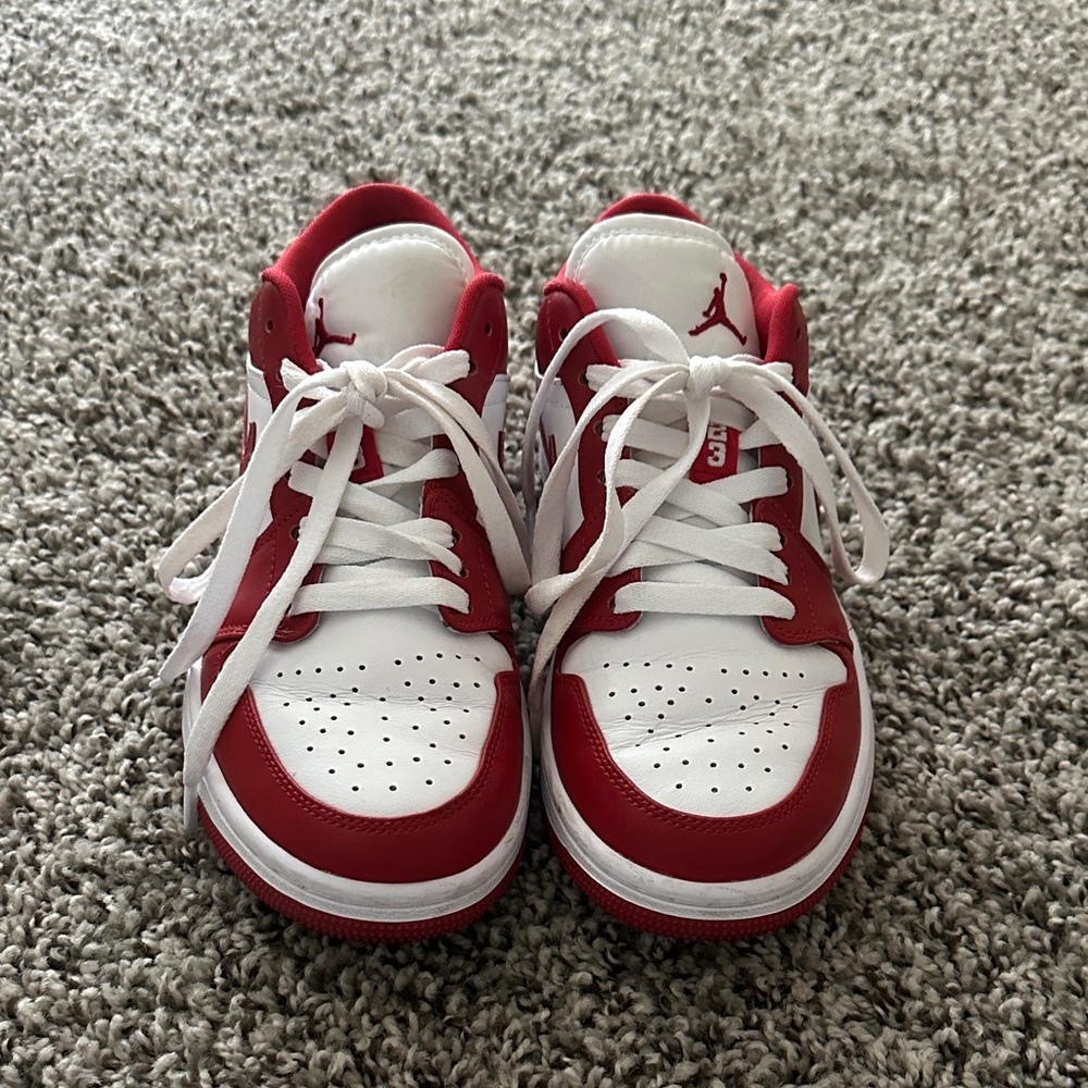 Jordan Red and White Women's Sneakers - Picture 2 of 4